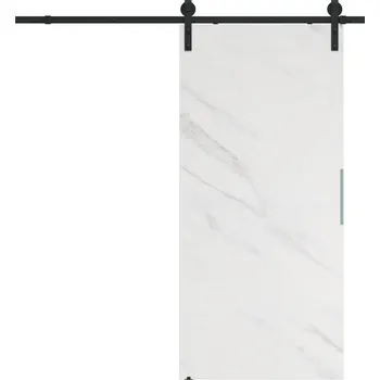 Interiérové dveře Posuvné dveře 80 cm na stěnu ALFA LOFT P 01 Mramor Bílá 85 + posuvný systém