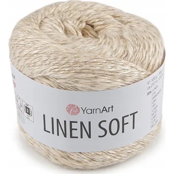 Příze Vlna YarnArt Linen Soft / 100 g / len viskóza bavlna / 7303 / přírodní
