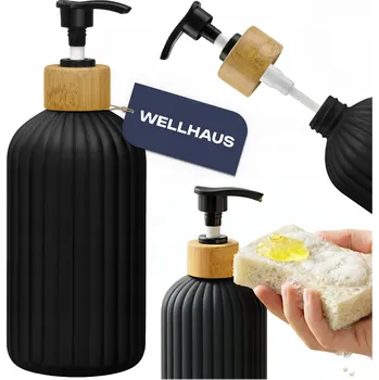 Dávkovač mýdla Ruční dávkovač mýdla stojící Wellhaus 500 ml černý