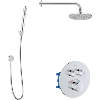 kielle Oudee - Termostatická baterie pod omítku, pro 2 spotřebiče, s příslušenstvím EcoSpare a tělesem, chrom 20602SPT80