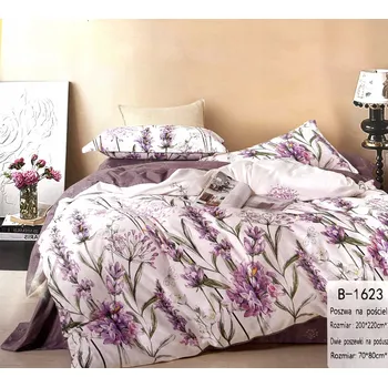 Povlečení Sada povlečení 100% bavlna Mengtianzi B-1623 bílá s květinami 200 x 220 3 dílků