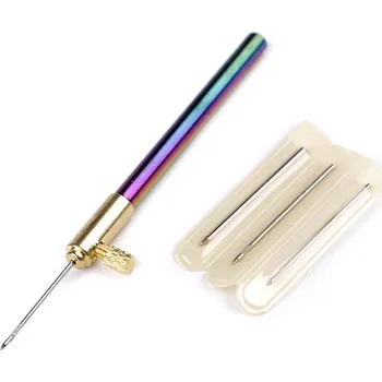 Vyšívací vzor Jehla pro ruční vyšívání Aari (rukojeť + 3 jehly)