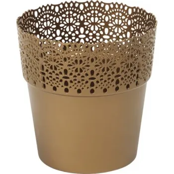 Obal na květináč Obal na květník BELLA plastový d13x13cm, hnědý