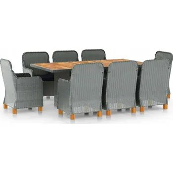 Zahradní nábytková souprava dřevo VidaXL černá 9 ks