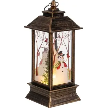 Vánoční světelná dekorace LED vánoční lucerna na baterie – zlatá