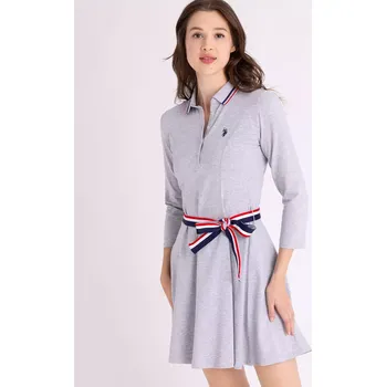 Dámské šaty U.S. Polo Assn. dámské šaty se 3/4 rukávem šedé XL