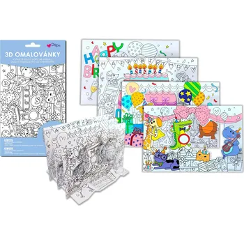 Dětské zboží Omalovánky - set 3D - Párty se zvířátky