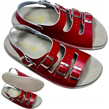 Pracovní obuv LÉKAŘSKÉ ORTOPEDICKÉ NAZOUVÁKY Z ČERVENÉ PŘÍRODNÍ KŮŽE BIOKEN vel. 41