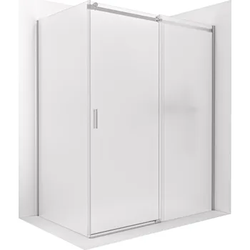 CERANO - Sprchový kout Santoro - pravá - 6 mm - chrom, mléčné sklo - 130x80 cm - posuvný