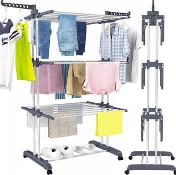 Sušák na prádlo VELKÝ SUŠÁK NA PRÁDLO STOJACÍ VĚŠÁK STOJAN NA OBLEČENÍ PRÁDLO PEVNÝ XL