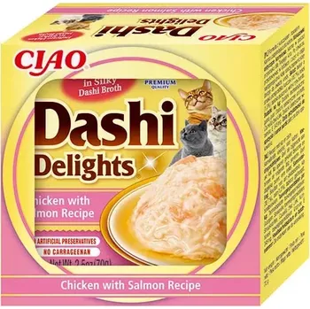 Churu Cat Dashi Delights Chicken with Salmon 6x70g KARTON