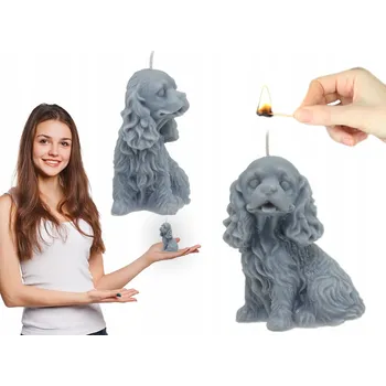 Svíčka VONNÁ SVÍČKA SÓJOVÁ PIESEK SPANIEL RUČNĚ VYROBENÁ