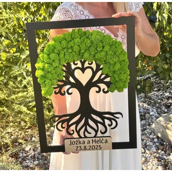 Obraz Mandala od Srdce 54x40x4 cm Svatební Strom s Mechem