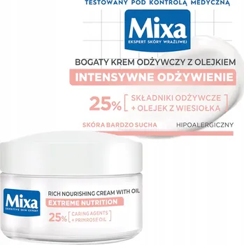 Pleťový krém Mixa Bohatý vyživující krém na obličej s olejem pro suchou pleť 50 ml