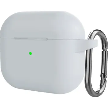 Pouzdro na mobilní telefon Silikonový ochranný obal s karabinou pro AirPods 3 - šedý