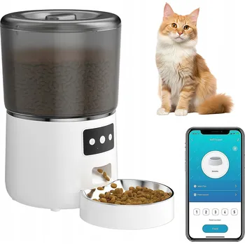 Miska pro psa PODAJNIK MISKA 4L WIFI AUTOMATICKÝ DÁVKOVAČ SUCHÉHO KRMIVA PRO PSA KOČKU