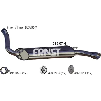 Tlumič výfuku Zadní tlumič výfuku ERNST 315074