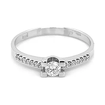 Prsten Zlatý Zásnubní Prsten s Diamanty 2010728