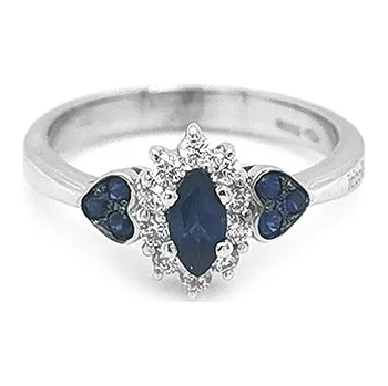 Prsten Zlatý Prsten se Safíry a Diamanty 2010584