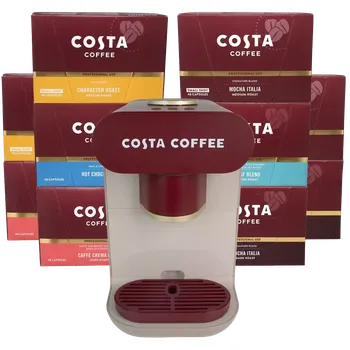Kávovar Costa | Podio X1 Mix balení (EU zástrčka) - Včetně 480 kapslí pro Costa Podio