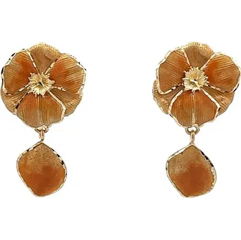 Náušnice Zlaté Visací Náušnice se Smaltem 7122556