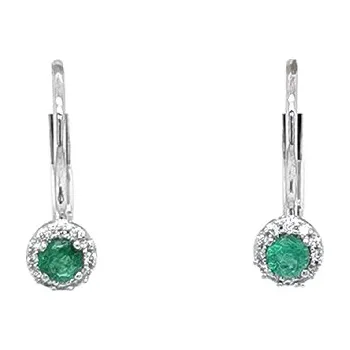 Náušnice Smaragdové náušnice s diamanty z bílého zlata 2020530