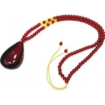 Náhrdelník amulet přívěsek přívěsek - přírodní jantar červený - kapka