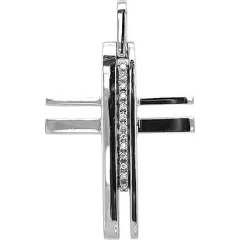 Přívěsek Zlatý Přívěsek Kříž s Diamanty 2050257