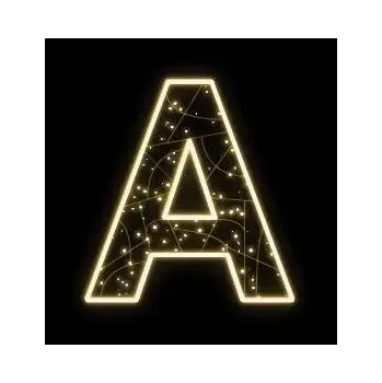 Svatební dekorace 2D LED světelné písmeno A, výška 115 cm, teple bílá, závěsné, 36 V, 20 W