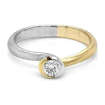 Prsten Zlatý Zásnubní Prsten s Diamantem 2011079