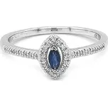 Zlatý prsten se safírem a diamanty 2011395