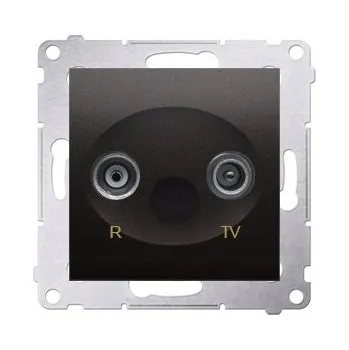 Elektrická zásuvka Anténní zásuvka nástěnná Kontakt-simon šedá