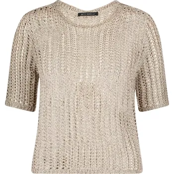 Dámský svetr BETTY BARCLAY dámský svetr pletený béžový se zlatým lurexem a flitry