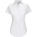 Košile dámská B&C Elastane s krátkým rukávem - bílá, L