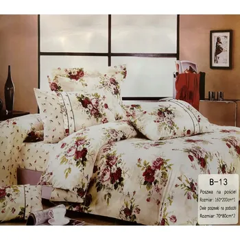 Povlečení Sada povlečení 100% bavlna Mengtianzi B-13 bílá s květinami 160 x 200 3 dílků