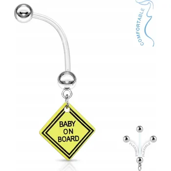 Piercing Piercing do pupíku pro těhotné ženy, antialergenní, dlouhý BIOFLEX, těhotenský