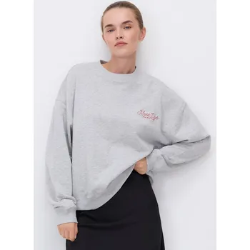 Dámská mikina Reserved - Mikina s&nbsp;kapucí a&nbsp;vyšívaným nápisem - světle šedá - VP679-09M - VP679-09M-XS