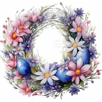 Textilní nažehlovací páska Dante Nažehlovačka Velikonoční věneček 8 - 12 x 11 cm