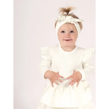 Dívčí bavlněné body s dlouhým rukávem, krémové, LIZY, vel. 62