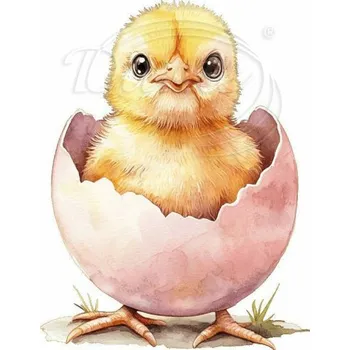 Textilní nažehlovací páska Dante Nažehlovačka Kuřátko ve vajíčku - 5 x 6 cm