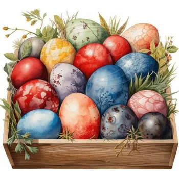 Textilní nažehlovací páska Dante Nažehlovačka Kraslice v bedýnce 3 - 6 x 5 cm