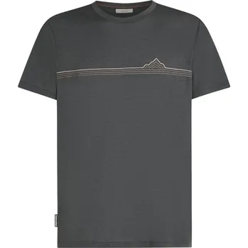 Pánská móda Pánské merino triko s krátkým rukávem ICEBREAKER Mens Mer 150 Tech Lite SS Tee Range Stripes, Obsidian velikost: XL