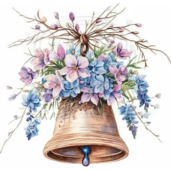 Textilní nažehlovací páska Dante Nažehlovačka Jarní zvoneček - 6 x 6 cm