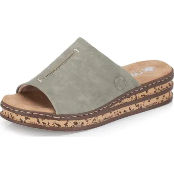 Dámské pantofle Dámské nazouváky RIEKER 62905-53 zelená S6 38