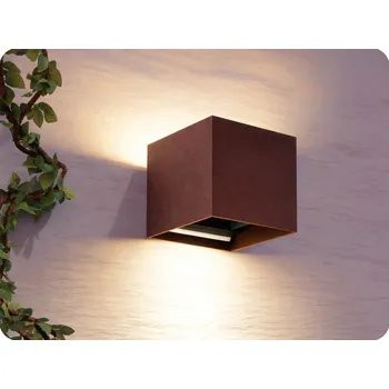 Nástěnné svítidlo LED nástěnné svítidlo 2x3W, 450lm, IP65, hnědo-červené CORTEN Teplá bílá [221642]