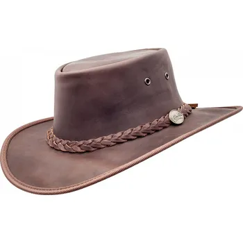 Klobouk Klobouk australský kožený Barmah Hats Squashy Fullgrain - hnědý, S