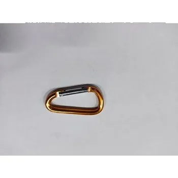 Hliníková karabina typu D 5 x 50mm, žlutá / balení 1 ks