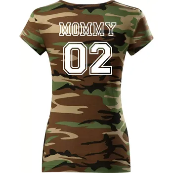 Family Team - MOMMY - Dámské maskáčové triko - 2XL ( Hnědý maskáč )