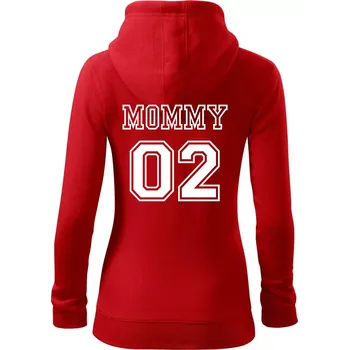 Dámská mikina Family Team - MOMMY - Dámská mikina trendy zipper s kapucí - S ( Červená )