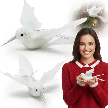 Vánoční dekorace Ptáček na vánoční stromeček Závěsné ozdoby na stromeček Ozdoby na vánoční stromeček Vánoční Koule Ptáček 22 cm